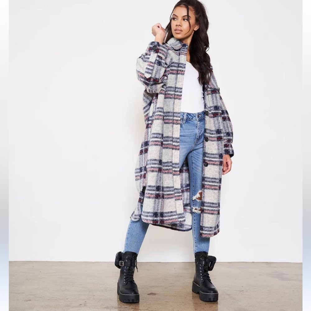 NWT Long plaid shacket/ jacket S/M and M/L